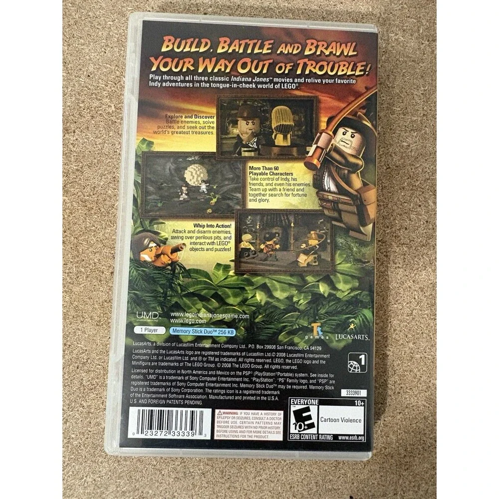LEGO Indiana Jones The Original Adventures Sony PSP UMD. CIB W/ Case & Manual